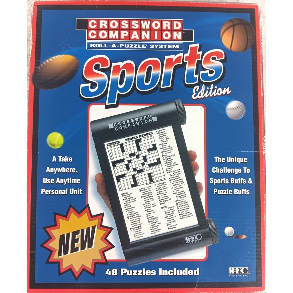 HERBKO Roll-A-Puzzle System Crossword Companion Sports Edition 48 Puzzles NEW